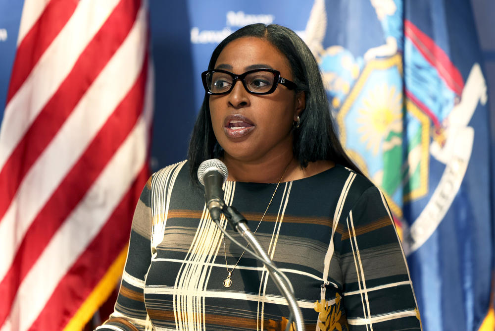 Rochester Mayor Lovely Warren addresses the media at a September press conference related to ongoing protests in the city over Prude's death.