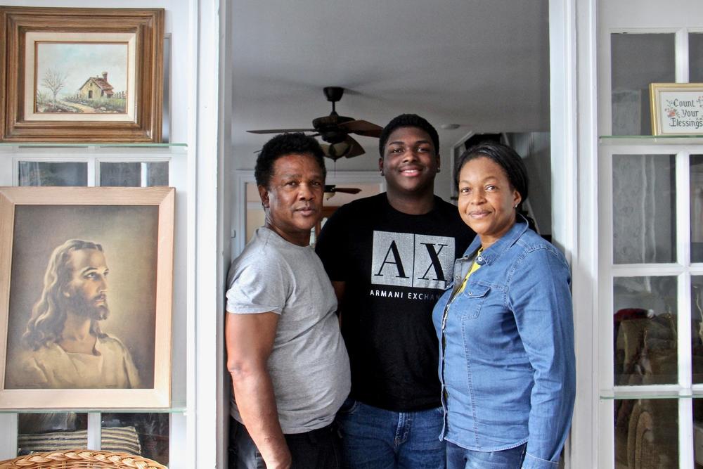 Clive and Oneita Thompson, with their son, Timothy, and daughter, Christine (not pictured), have moved into a home in Southwest Philadelphia after more than two years in sanctuary.