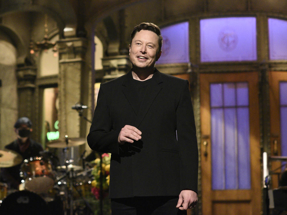 Tesla CEO Elon Musk delivers his opening monologue on 