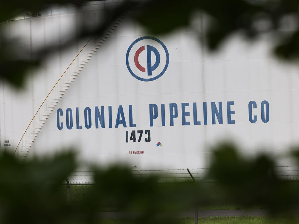 A fuel tank is seen at Colonial Pipeline's Linden Junction tank farm in Woodbridge, N.J., on May 10.