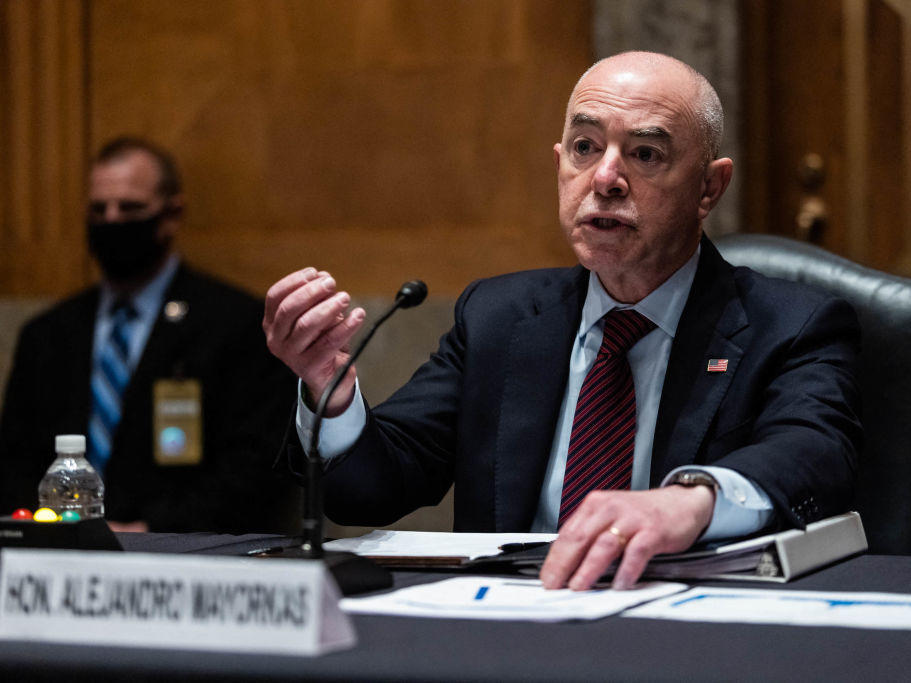 Homeland Security Secretary Alejandro Mayorkas testifies Thursday at a Senate Homeland Security and Governmental Affairs Committee hearing on the department's actions to address unaccompanied migrant children.