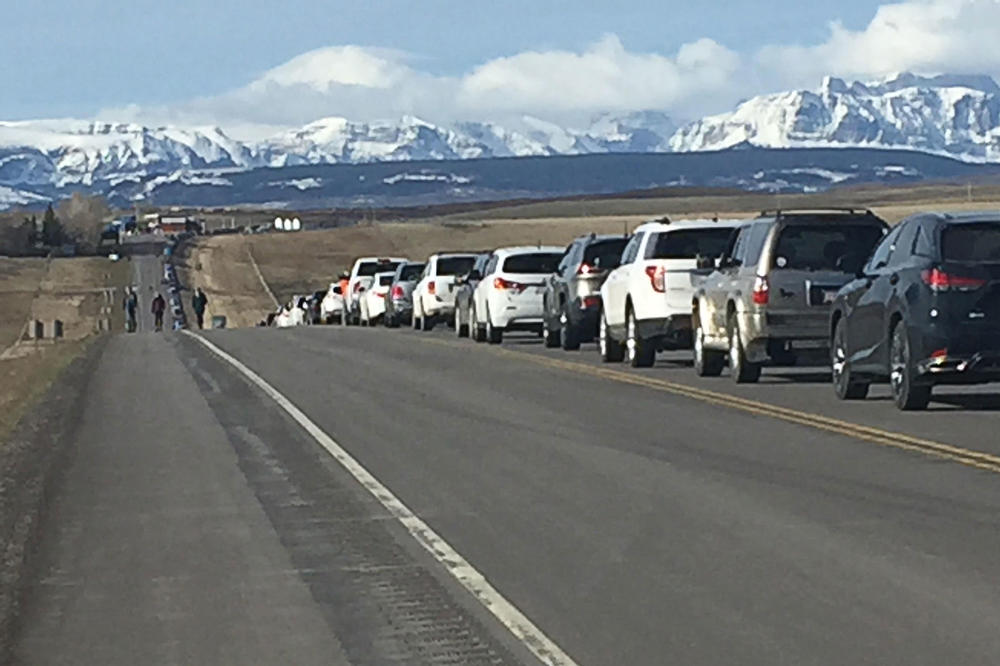 Drivers lined up for hours at the U.S. border near Cardston, Alberta, in late April to receive excess COVID-19 vaccines offered by the Blackfoot tribe to Canadians, some of whom traveled from as far as Toronto.