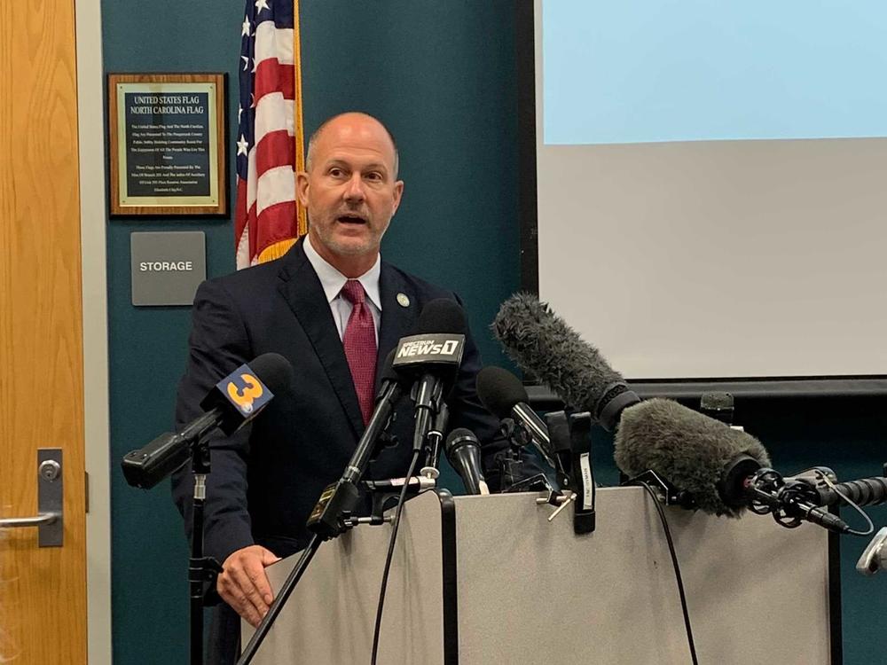 District Attorney Andrew Womble announces the results Tuesday of a North Carolina State Bureau of Investigation inquiry into the fatal shooting of Andrew Brown Jr. Womble said Brown's shooting by three deputies was 