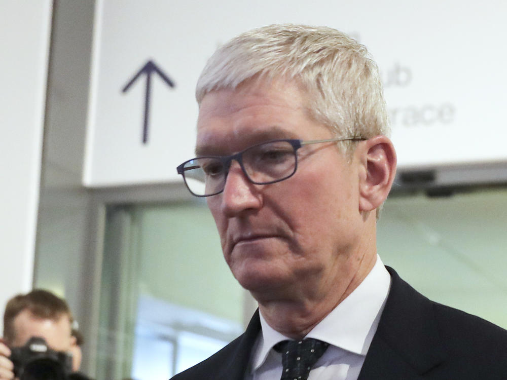 Apple CEO Tim Cook is photographed at the 2020 World Economic Forum in Davos, Switzerland. Cook will take the witness stand Friday to defend the Apple App Store against charges that it has grown into an illegal monopoly, one far more profitable than his predecessor Steve Jobs ever envisioned.