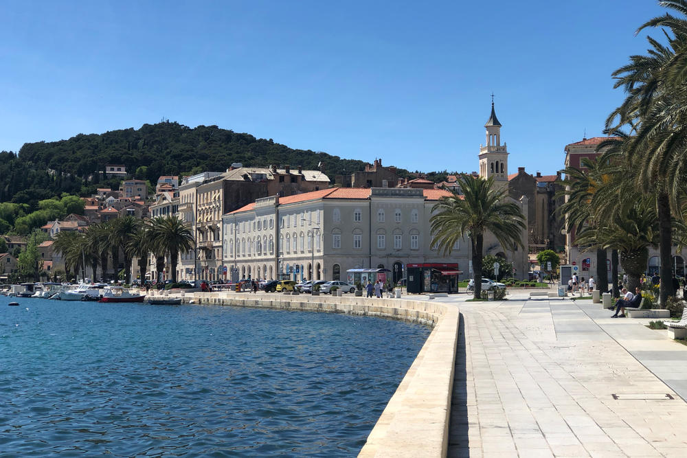 The promenade in the coastal Croatian city of Split, typically filled with tourists from all over the world, is empty as the country tries to open up to tourists again.