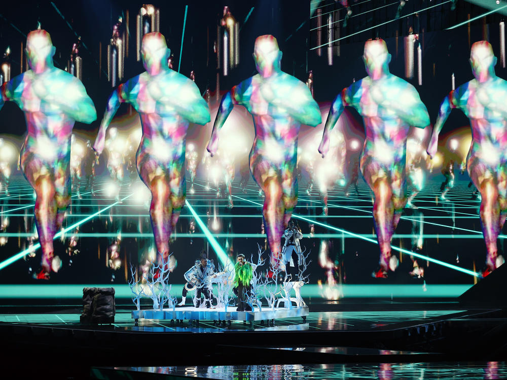 Ukraine's Go_A performs during the Eurovision Song Contest dress rehearsal in Rotterdam, Netherlands.