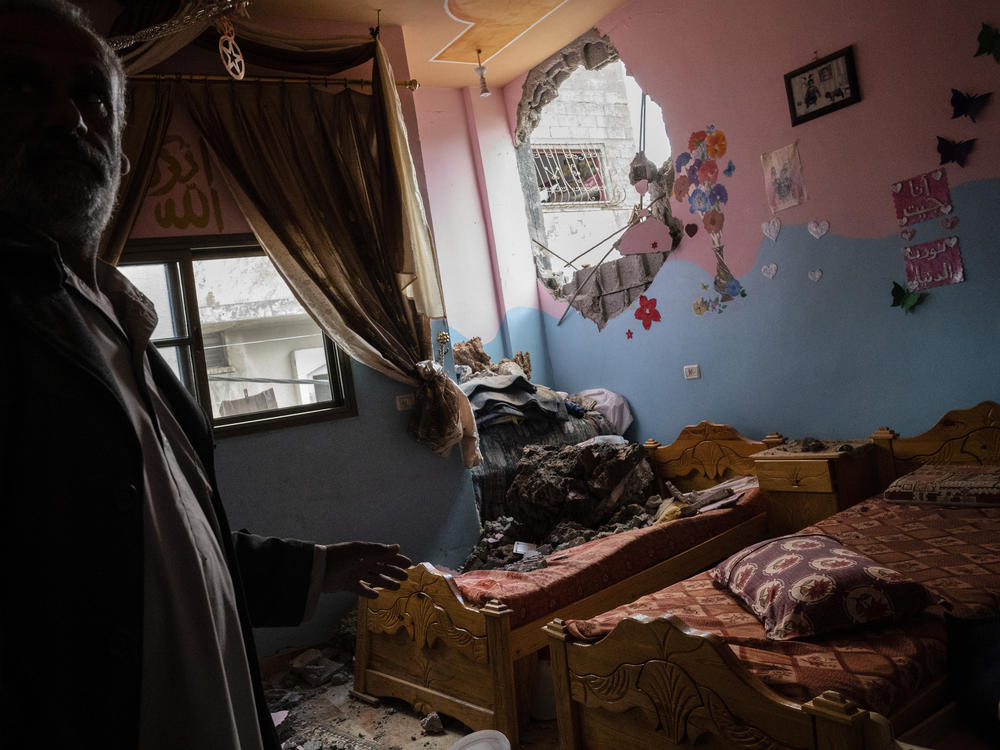 A children's room in Beit Hanoun, the northern Gaza Strip, is damaged in a building destroyed by an airstrike prior to a cease-fire reached after an 11-day war between Gaza's Hamas rulers and Israel.