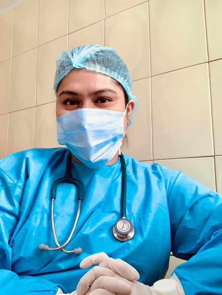 Dey, 28, in an undated selfie at work at her hospital in a suburb of India's capital.