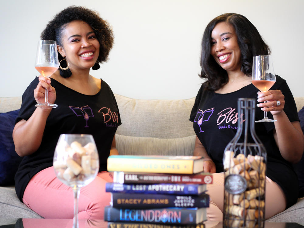 La'Nesha Frazier and La'Nae Robinson own Bliss Books & Wine in Kansas City, Mo. Robinson says that even though readers might have initially come in 