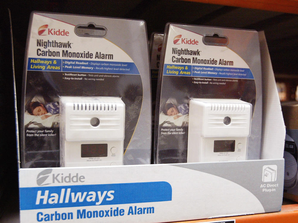 Carbon Monoxide alarms are displayed in a Home Depot store in Illinois. Although there were no deaths from Hurricane Laura, 28 people died in Louisiana and almost all of them once the hurricane passed. The storm left communities without power for weeks. Fourteen of the deaths were caused by carbon monoxide poisoning from unsafe use of emergency generators.