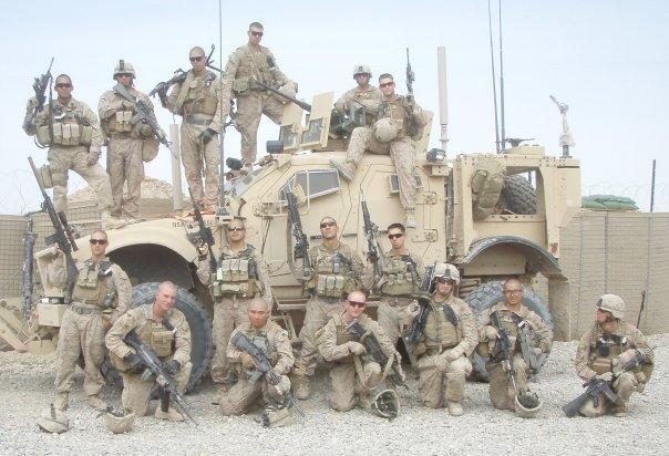 The Marines of 1st Battalion 3rd Marine Regiment, Bravo Company, 3rd Platoon, 1st Squad. The squad was led by Sgt. Steven Habon, standing middle row second from left, who held his Marines to a high standard. Navy Hospital Corpsman Ralph 