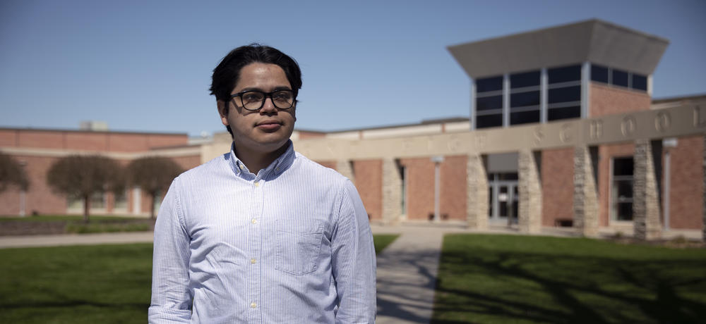 Creighton Law student and activist César Magaña Linares in Fremont, Neb., in 2021.