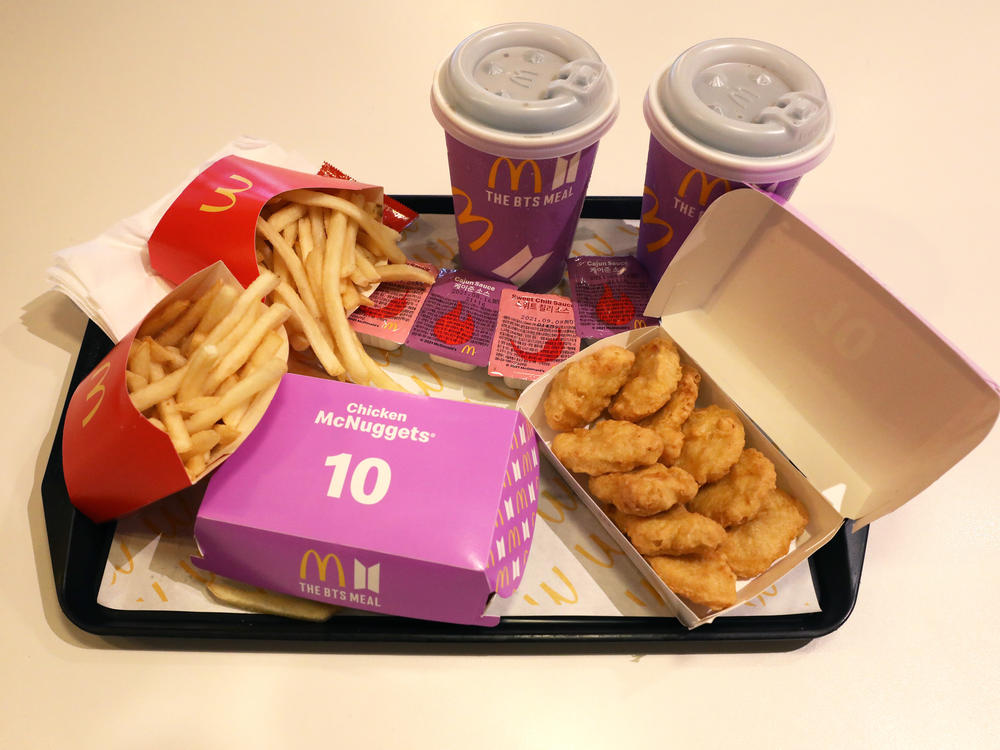 McDonald's BTS meal shown on Thursday in Seoul, South Korea. McDonald's has released a new celebrity 'BTS Meal' in collaboration with BTS.