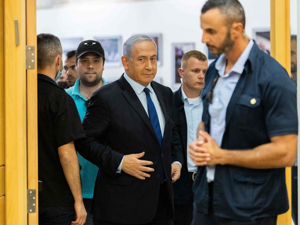Israeli Prime Minister Benjamin Netanyahu arrives at the Knesset, the Israeli Parliament, to deliver a political statement in Jerusalem, on Sunday.