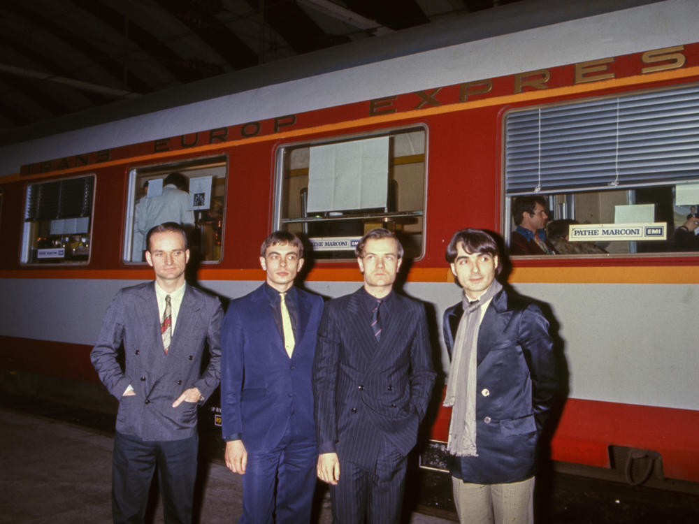 Kraftwerk, photographed in 1977. From left: Florian Schneider, Karl Bartos, Ralf Hütter and Wolfgang Flür.