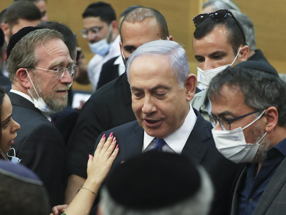 Israeli Prime Minister Benjamin Netanyahu looks on after a special session of the Knesset, Israel's parliament, elected a new state president on Wednesday.