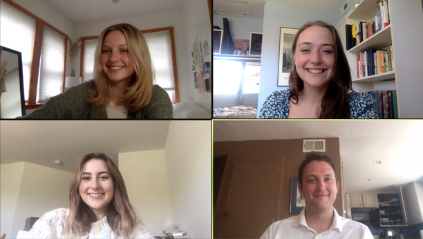 The winning team from Boston University had an idea for a better pill package. Clockwise from top left: Bridget Yates, Caroline Pane, Samuel Tomp and Julia Hermann.