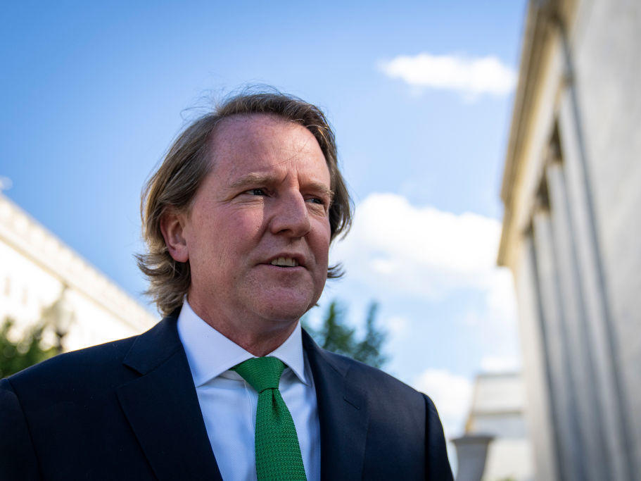 Former White House counsel Don McGahn leaves Capitol Hill after closed-door meeting with the House Judiciary Committee on June 4. McGahn, a witness in special counsel Robert Muellers investigation, was first subpoenaed by the committee two years ago but was blocked from appearing by the White House.