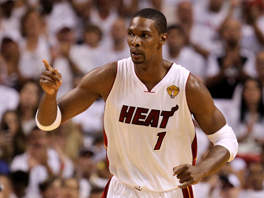 Chris Bosh of the Miami Heat plays in the 2011 NBA Finals in Miami.