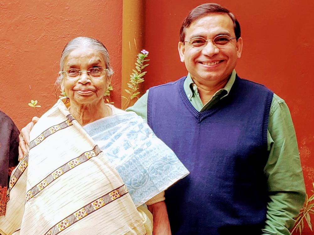 Manas Ray and his mother in 2019, the last time he was in India.