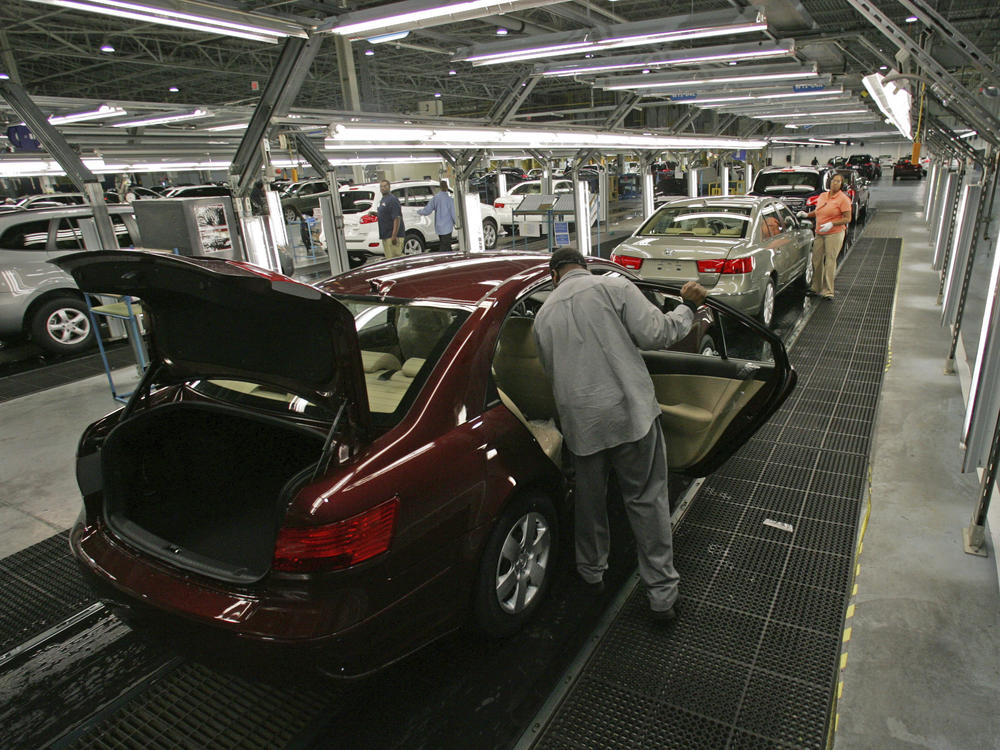 Hyundai Motor Company employees put the finishing touches on vehicles in Montgomery, Ala.