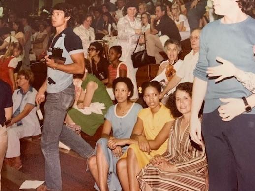 Colette Baptiste-Mombo and her family at Jackson Memorial High School in 1974