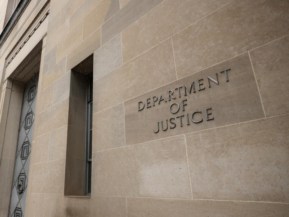 The U.S. Department of Justice is seen Friday.