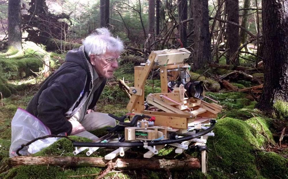 Taylor Lockwood has invented his own elaborate gear for photographing mushrooms in the wild.