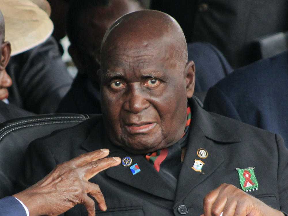 Former Zambian president, Kenneth Kaunda, attends the inauguration ceremony of the Patriotic Front's Edgar Lungu, in Lusaka. The country's first president, Kaunda, 97, was admitted to hospital on June 14, 2021, as the southern African country battles a surge in COVID-19.