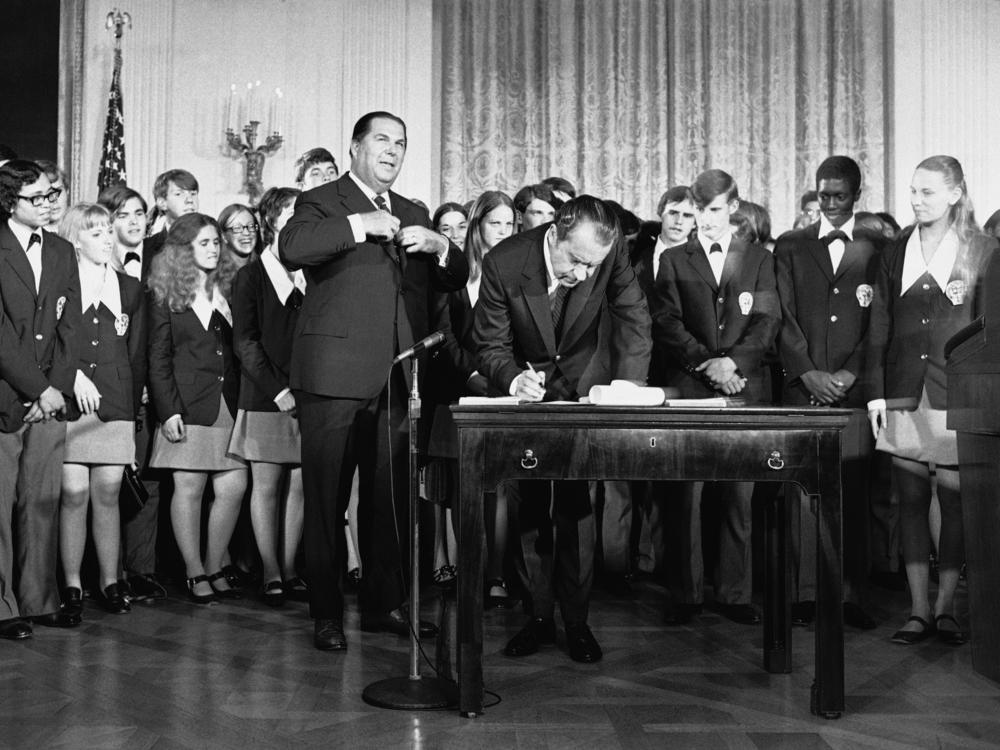 President Richard Nixon signed the Constitution's 26th amendment, which guaranteed 18-year-olds the right to vote in all elections,, on July 4, 1971.