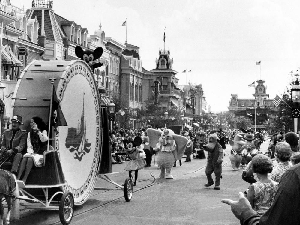 Walt Disney World has its grand opening dedication ceremony with a parade down Main Street in Orlando, Fla., on Oct. 25, 1971.
