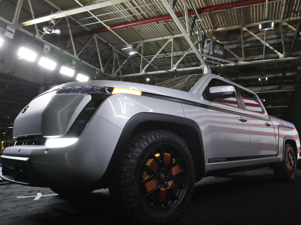 Lordstown Motors shows off a model of its electric pickup truck, Endurance, in Lordstown, Ohio, on June 25, 2020. The auto maker is under pressure after saying it was running out of cash, raising questions about the future of the crop of startups that have entered the industry.