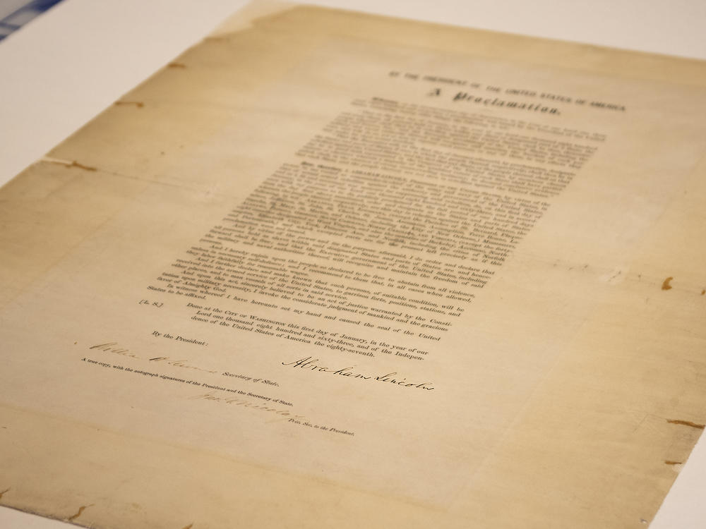 A signed copy of Emancipation Proclamation.