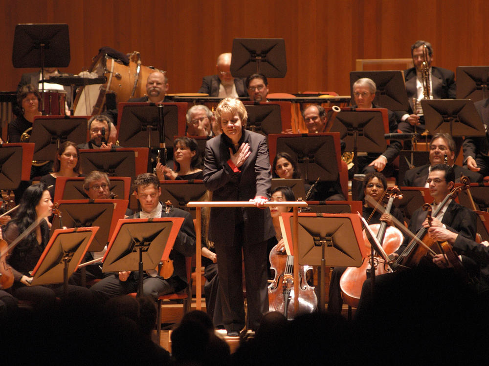 Conductor Marin Alsop, at a performance with the Baltimore Symphony Orchestra in 2006, just before she became the BSO's music director. She's leaving the organization after 14 years.