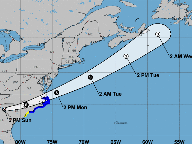 A cone shows the probable path of the storm center. Tropical Depression Claudette is expected to regain strength and become a tropical storm again.