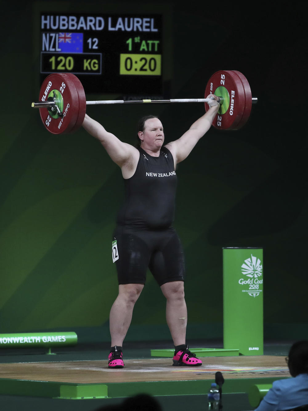 Hubbard competes at the 2018 Commonwealth Games.