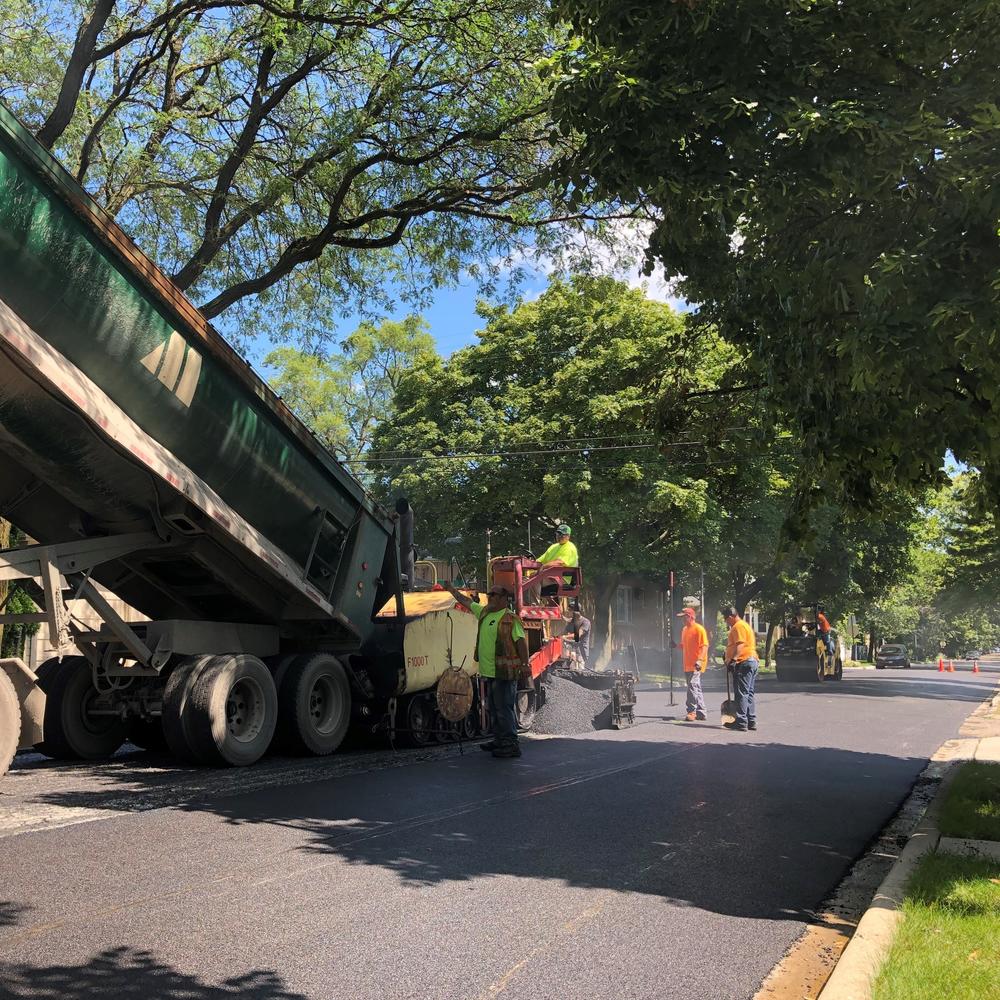 A crew repaving a street in Chicago. Many Republicans would prefer to see infrastructure spending prioritize road and highway construction projects like this over rail, transit and other modes.