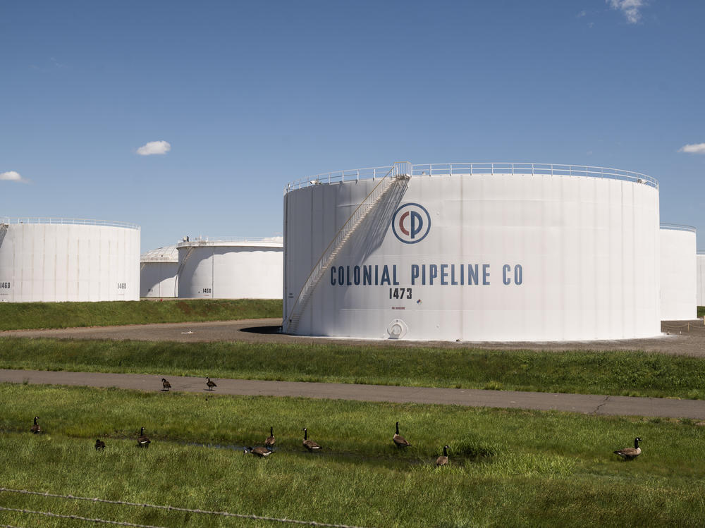 Storage tanks at a Colonial Pipeline Inc. facility in Avenel, New Jersey, U.S. In May the pipeline was hit by a major ransomware attack that caused it to shut down for days.