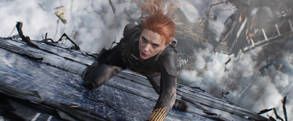 Black Widow/Natasha Romanoff (Scarlett Johansson) in <em>Black Widow</em>