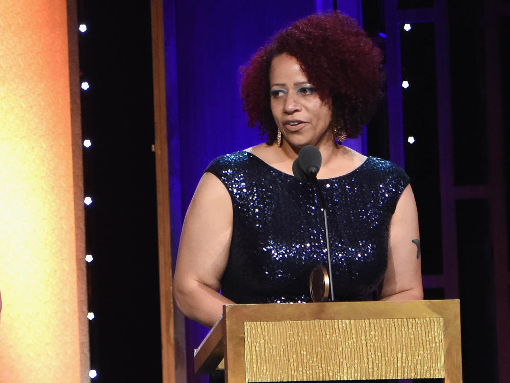 Journalist Nikole Hannah-Jones accepts a Peabody Award in May 2016.
