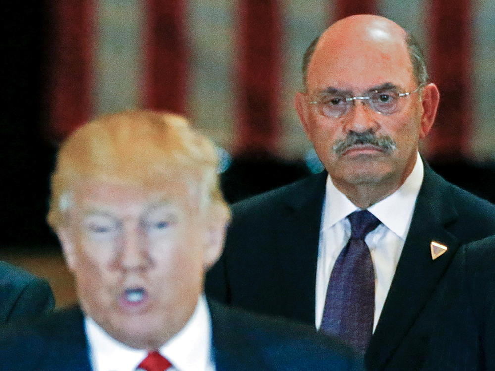 Allen Weisselberg, the Trump Organization's longtime chief financial officer, with then-U.S. Republican presidential candidate Donald Trump in 2016. Weisselberg and attorneys for the Trump Organization pleaded not guilty to charges Thursday.