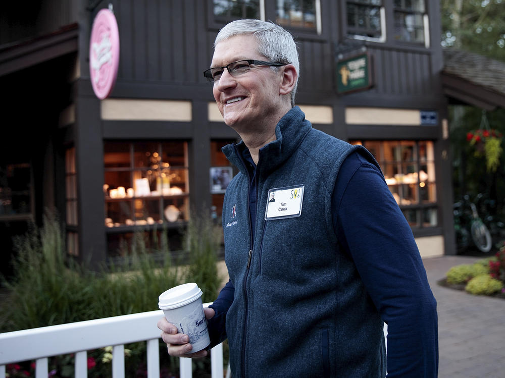 Apple CEO Tim Cook attending the Allen & Company conference on July 6, 2016 in Sun Valley, Idaho.