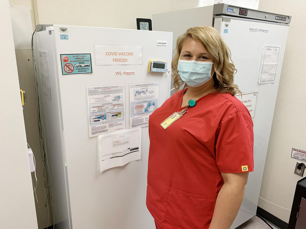 Although she coordinates COVID vaccinations at the federally-subsidized clinic in Linden, Tenn., nurse Kirstie Allen has not yet gotten the vaccine herself. She wants to wait a while and see more research first. In Tennessee, only 42% of adults have received at least one dose of the COVID-19 vaccine.
