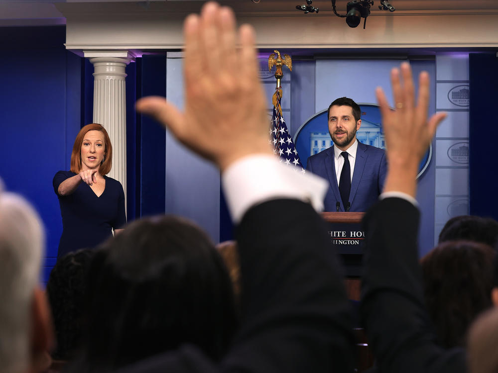 White House press secretary Jen Psaki and Brian Deese, director of the National Economic Council, take questions from reporters on Friday.