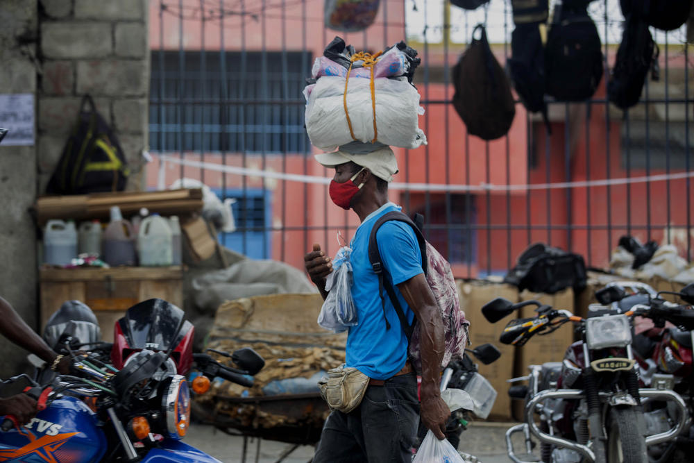 A street vendor was selling plastic bags last month in Port-au-Prince.