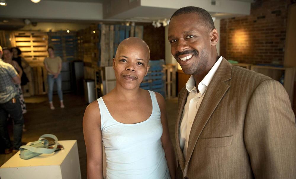 Entrepreneur Leah Samura and private investor Sean Hope at the site of the Yamba Boutique in Harvard Square, which Samura plans to open this fall.