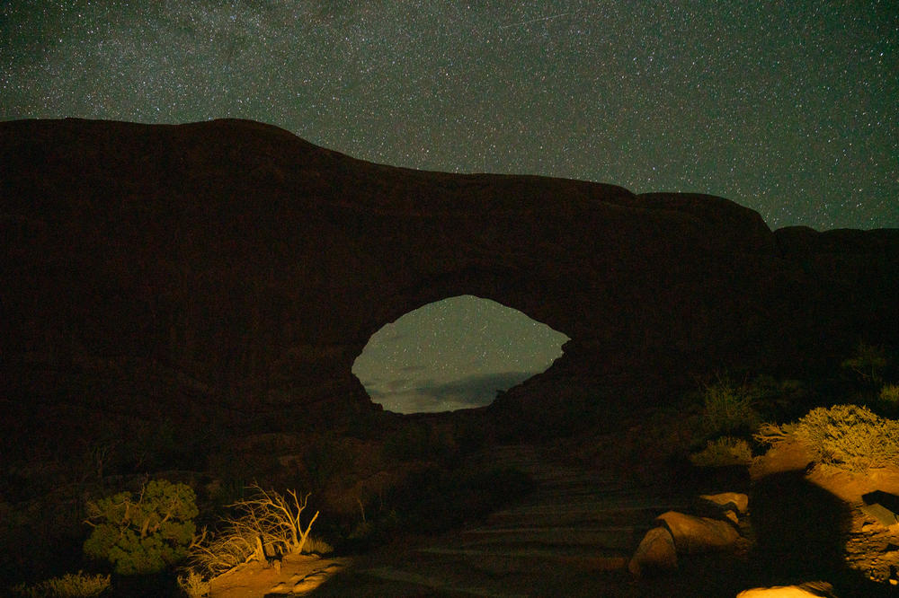 North Window Arch at night.