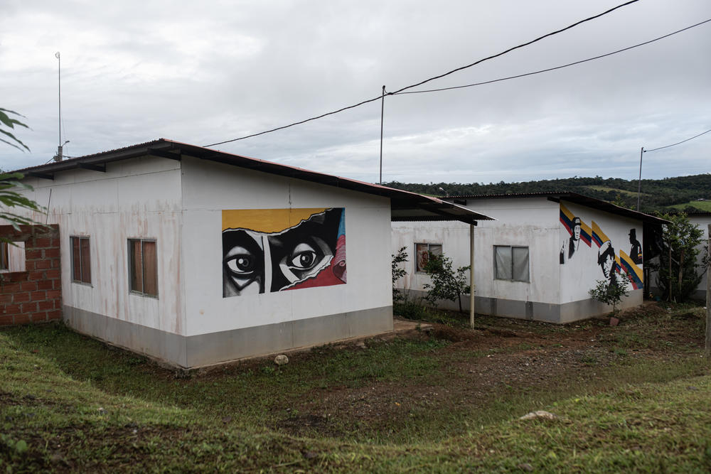 A resettlement camp for former FARC rebels is decorated with revolutionary graffiti and paintings, including images of South American liberator Simon Bolivar and Manuel Marulanda, who founded the FARC in 1966.