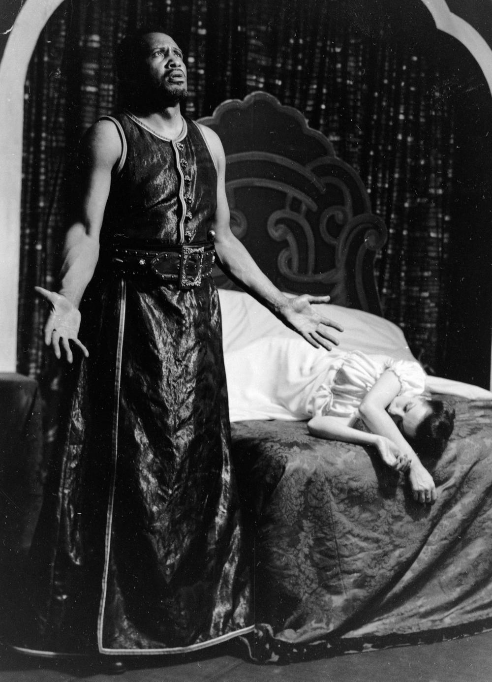 Paul Robeson as Othello and Uta Hagen as Desdemona at the Shubert Theatre in New York City on Oct. 13, 1943.