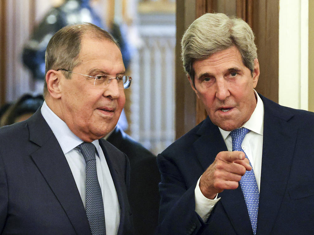 Russian Foreign Minister Sergey Lavrov (left) and John Kerry, U.S. special presidential envoy for climate, meet this week in Moscow. Kerry's trip was clearly aimed at improving the bilateral climate as well.